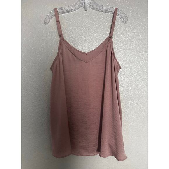 Torrid Sophie Satin Charmeuse Swing Cami Dusty Rose Size 0 - Picture 3 of 4